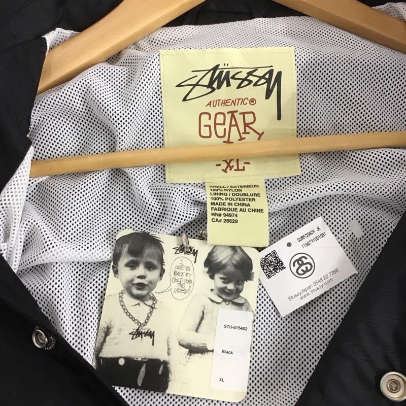 ステューシー STUSSY ジャケット、上着 ジャケット、ブレザー ナイロンジャケット カジュアルジャケット アウター カラージャケット 90s 00s XL ロゴ、文字 黒 / ブラック / メンズ USED 古着 中古 10138591