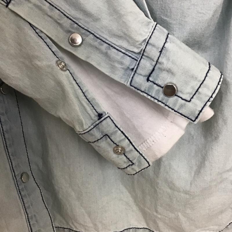 ディーゼル DIESEL シャツ、ブラウス 長袖 長袖シャツ カラーシャツ ポケットシャツ 長袖カットソー バイカラーシャツ XS 無地 インディゴ / インディゴ / レディース USED 古着 中古 10117644
