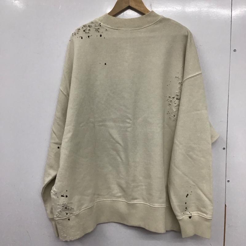 パーム・エンジェルス Palm Angels トレーナー 長袖 22AW GDGLITTEREDLOGO 長袖トレーナー スウェット XL ロゴ、文字 X ダメージ加工 ベージュ / ベージュ / メンズ USED 古着 中古 10138908