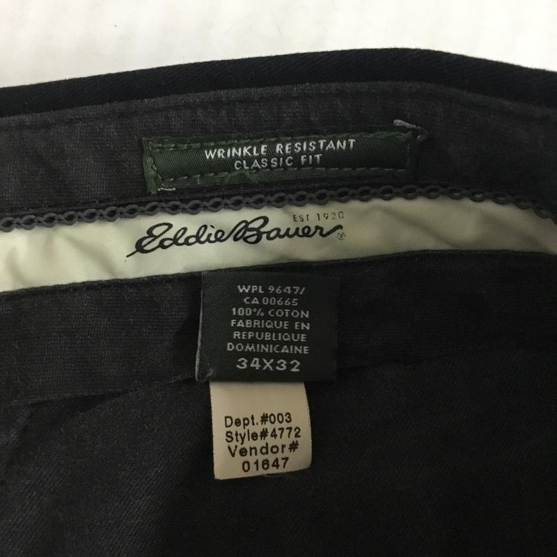 エディーバウアー Eddie Bauer パンツ チノパン チノパン カジュアルパンツ ワイドパンツ ストレートパンツ 34インチ 無地 黒 / ブラック / メンズ USED 古着 中古 10115641