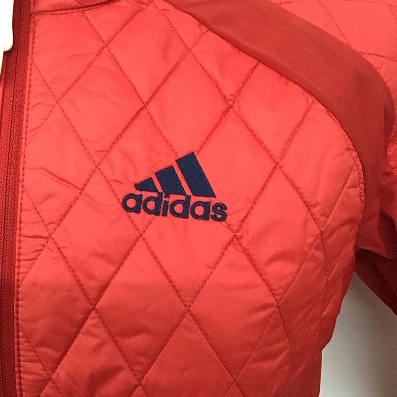 アディダス adidas ジャケット、上着 ジャンパー、ブルゾン L 無地 X ロゴ、文字 赤 / レッド / レディース USED 古着 中古 10128365