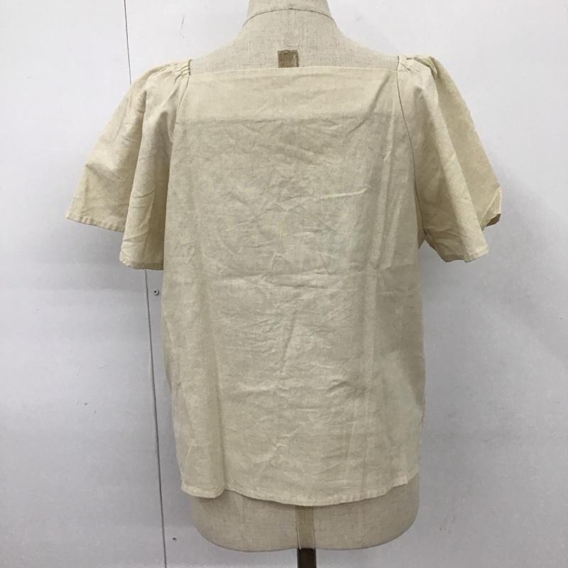 ナイスクラップ NICE CLAUP カットソー 半袖 半袖シャツカットソー ノーカラーシャツ 前開きシャツ FREE 無地 ベージュ / ベージュ /  レディース USED 古着 中古 10110899