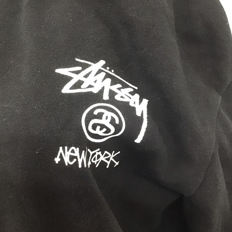ステューシー STUSSY パーカー 長袖 CUSTOM MADE 裏起毛 TEN バックプリント ロゴ、文字 黒 / ブラック / レディース USED 古着 中古 10109415