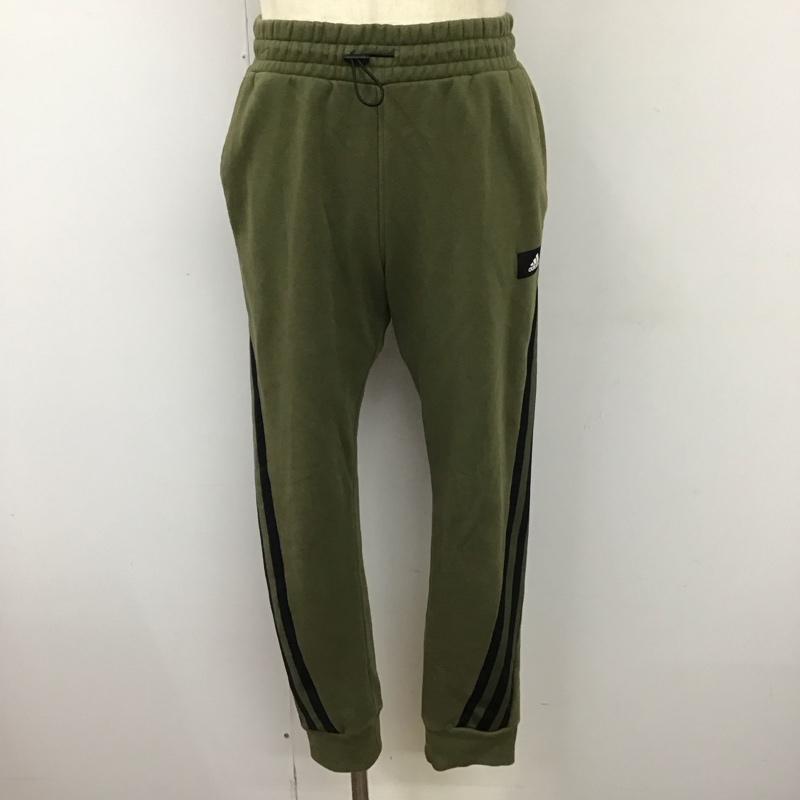 アディダス adidas ボトムス ボトムス H33555 スウェットパンツ 裏起毛 スポーツウェア L ロゴ、文字 カーキ / カーキ / メンズ USED 古着 中古 10116803