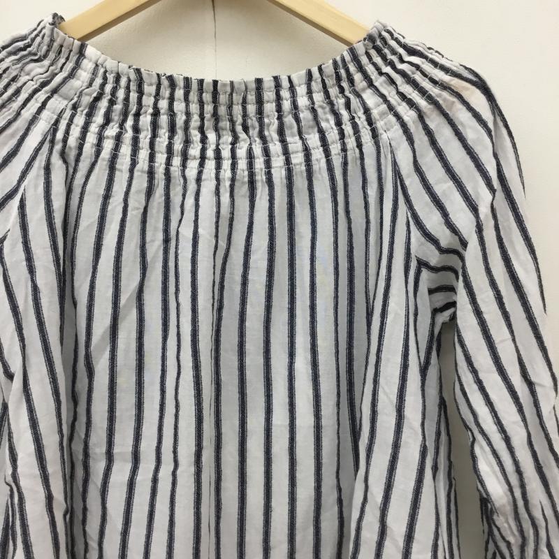 セポ cepo カットソー 七分袖 ストライプ 白 / ホワイト / X 紺 / ネイビー / レディース USED 古着 中古 10139616