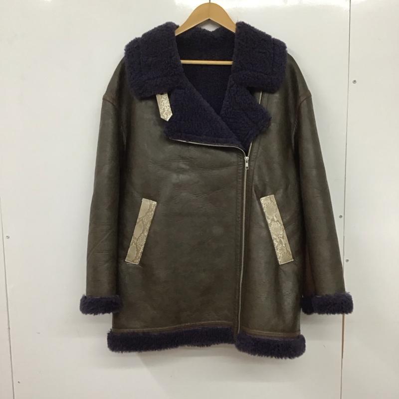 ムルーア MURUA ジャケット、上着 ジャンパー、ブルゾン 012150200401-01 ルーズフェイクムートンブルゾン M 無地 茶 / ブラウン / X 紫 / パープル / レディース USED 古着 中古 10137723
