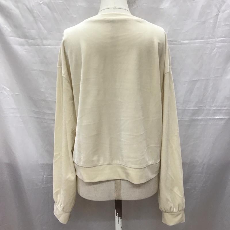 ザラ ZARA カットソー 長袖 1014 422 712 ベロア風 S 無地 アイボリー / アイボリー / レディース USED 古着 中古 10118433