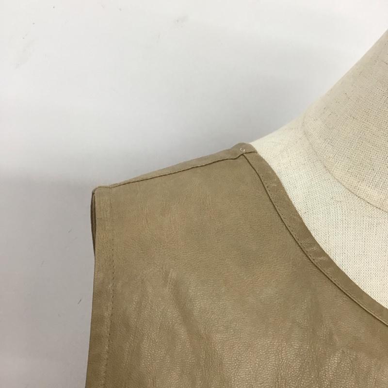 フリークスストア FREAK S STORE ベスト ベスト ベスト ノースリーブカットソー 前ボタン FREE 無地 ベージュ / ベージュ / レディース USED 古着 中古 10119478