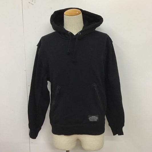 ジーユー GU パーカー 長袖 341-352696 ヘビーウェイトスウェットパーカー プルオーバースウェット S 無地 黒 / ブラック /  メンズ USED 古着 中古 10128016