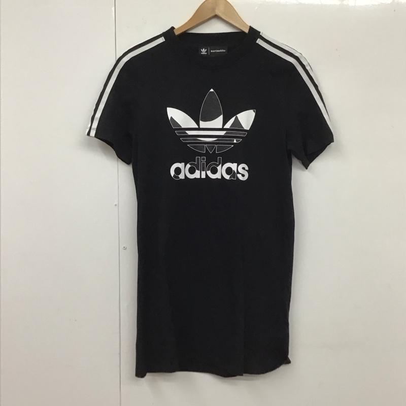 アディダス adidas ワンピース ミニスカート H20487 マリメッコ ブラック Tドレス ロングTシャツ ワンピース marimekko M ロゴ、文字 X プリント 黒 / ブラック / レディース USED 古着 中古 10131671