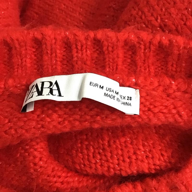 ザラ ZARA ニット、セーター 長袖 9598 189 600 ポケット付き M 無地 赤 / レッド /  レディース USED 古着 中古 10115069