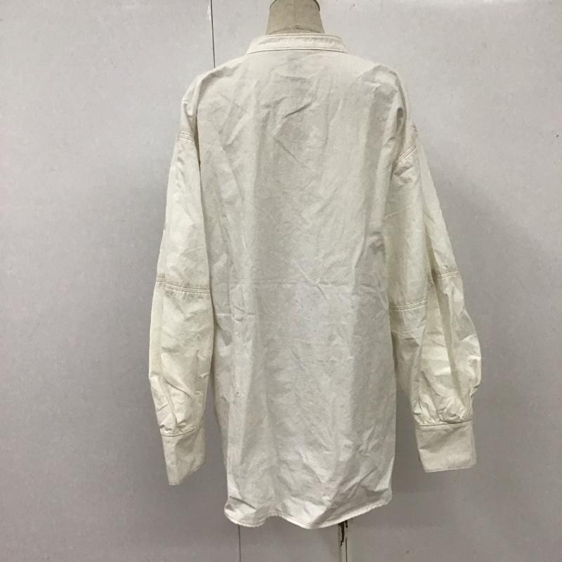 ローズバッド ROSE BUD シャツ、ブラウス 長袖 600-1110011 ノーカラー FREE 無地 白 / ホワイト / レディース USED 古着 中古 10108365