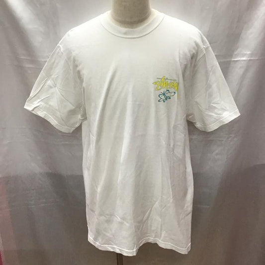 ステューシー STUSSY Tシャツ 半袖 半袖カットソー プリントTシャツ クルーネックカットソー L プリント 白 / ホワイト /  メンズ USED 古着 中古 10113185