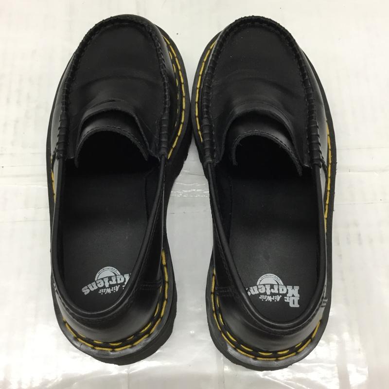 ドクターマーチン Dr.Martens ローファー ローファー コインローファー ダブルステッチ 厚底 UK4 US:5 無地 黒 / ブラック / レディース USED 古着 中古 10107626