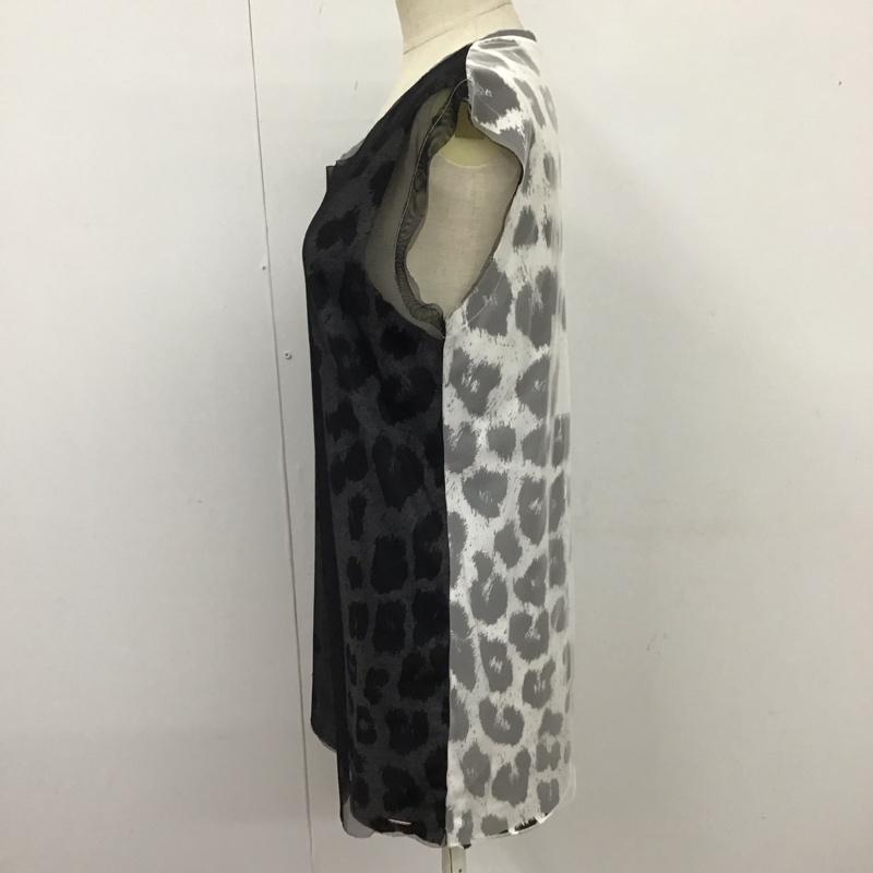 ディーゼル DIESEL トップス トップス ノースリーブ チュール XS ヒョウ柄・レオパード柄 黒 / ブラック / X 白 / ホワイト / レディース USED 古着 中古 10114467
