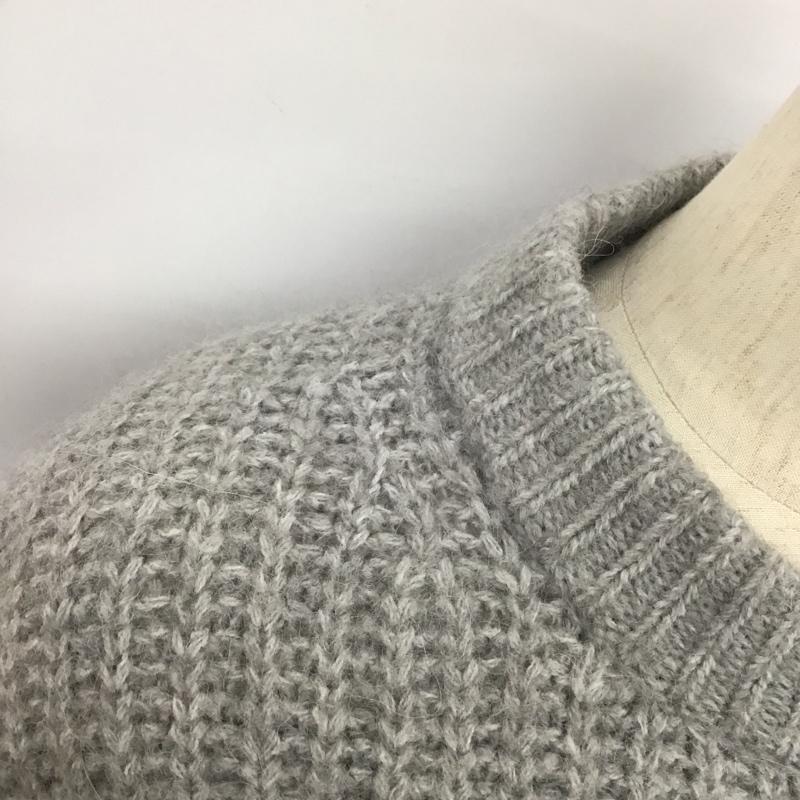 ザラ ZARA ニット、セーター 長袖 長袖ニットカットソー クルーネック セーター L 無地 灰 / グレー / レディース USED 古着 中古 10125988