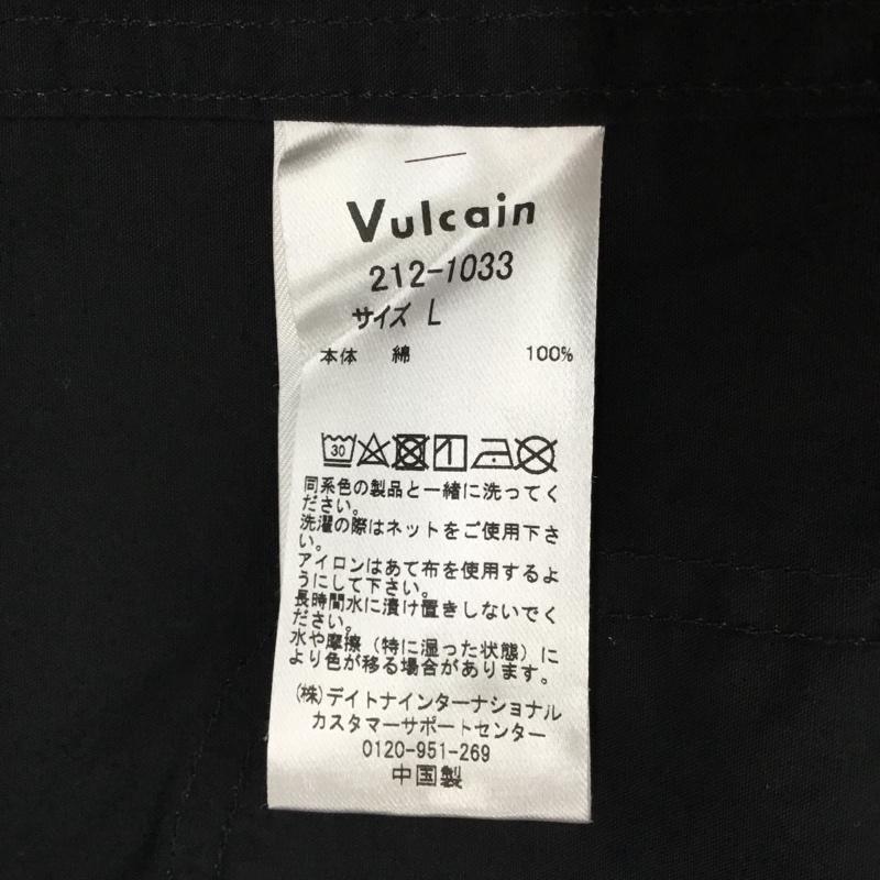 バルカン VULCAIN シャツ、ブラウス 半袖 212-1033 半袖シャツ カラーシャツ 半袖カットソー チャイナシャツ L 無地 黒 / ブラック / メンズ USED 古着 中古 10120261