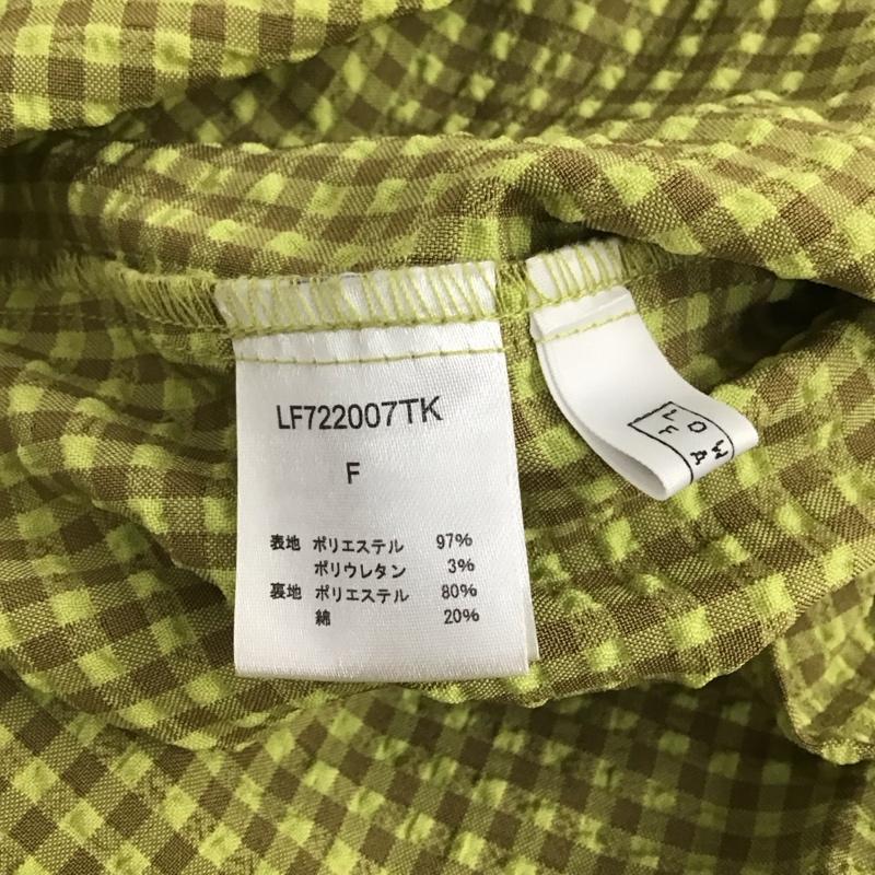 ローリーズファーム LOWRYS FARM ワンピース ロングスカート LF722007TK チェックバルーンスリーブ 2WAY 前後着 FREE チェック 茶 / ブラウン / X 黄緑 / イエローグリーン /  レディース USED 古着 中古 10133442