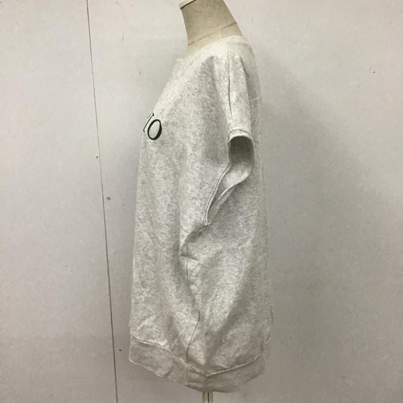 ローリーズファーム LOWRYS FARM カットソー 半袖 LF622139TS オーバーサイズプリントTシャツ FREE ロゴ、文字 灰 / グレー / レディース USED 古着 中古 10116492