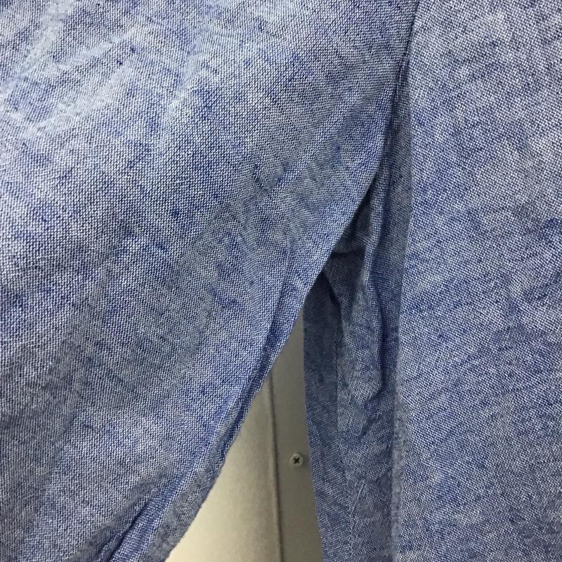 ザラベーシック ZARA BASIC カットソー 七分袖 3666 059 400 コットン リネン フレアスリーブ M 無地 青 / ブルー / レディース USED 古着 中古 10117705