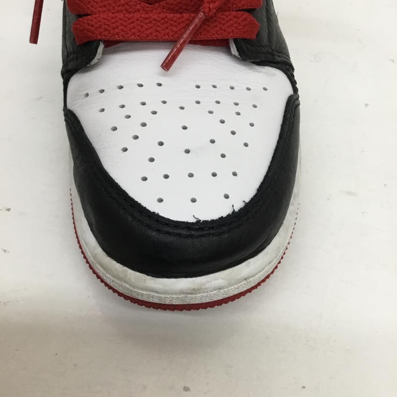 ナイキ NIKE スニーカー スニーカー CZ0858-106 Nike GS Air Jordan 1 Retro Low OG Black Toe 23.0cm ロゴ、文字 白 / ホワイト / X 黒 / ブラック / X 赤 / レッド / レディース USED 古着 中古 10130254