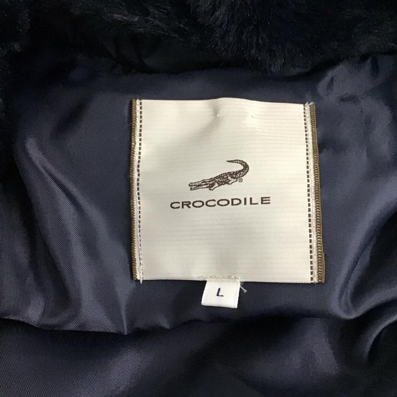 クロコダイル CROCODILE コート ダウンコート 0304-87411 ロング丈 L 無地 紺 / ネイビー / レディース USED 古着 中古 10120601