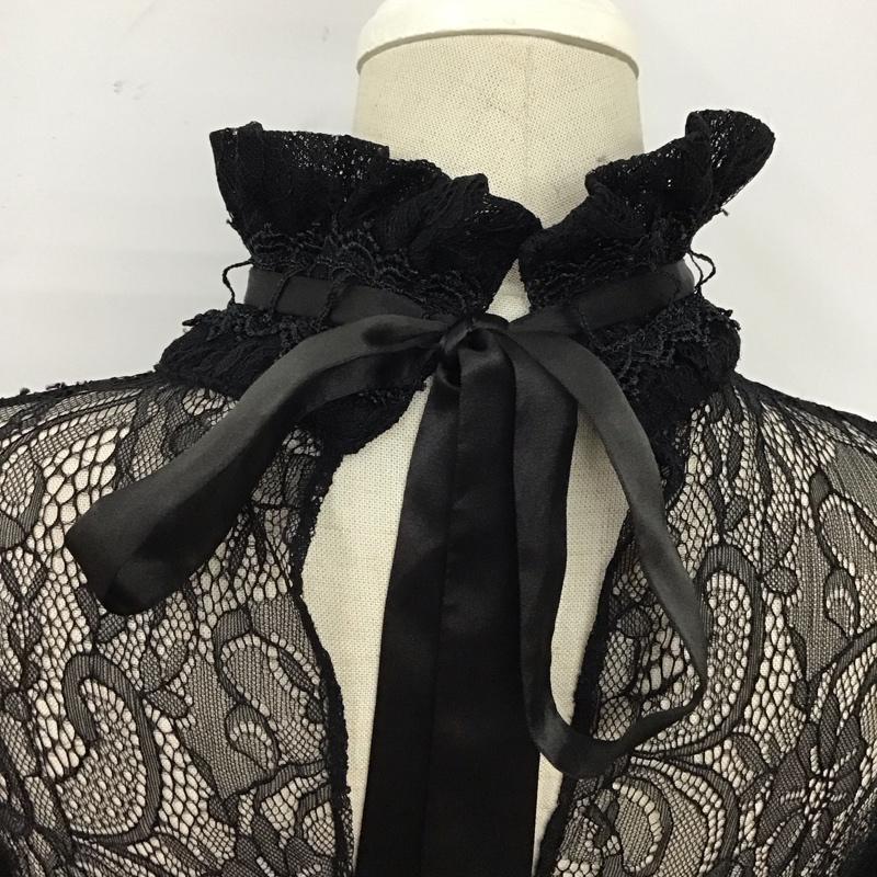 デュラス DURAS カットソー 長袖 長袖シャツ 長袖カットソー フレアシャツ FREE 花柄 黒 / ブラック / レディース USED 古着 中古 10117486