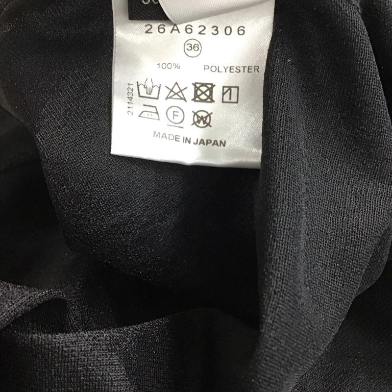 ルシェルブルー LE CIEL BLEU カットソー 長袖 26A62306 Design Gathered Cutout Top 36 無地 黒 / ブラック / レディース USED 古着 中古 10134216