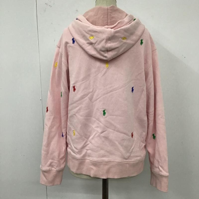 ポロラルフローレン POLO RALPH LAUREN パーカー 長袖 ジップアップ M 総柄 桃 / ピンク / レディース USED 古着 中古 10120361