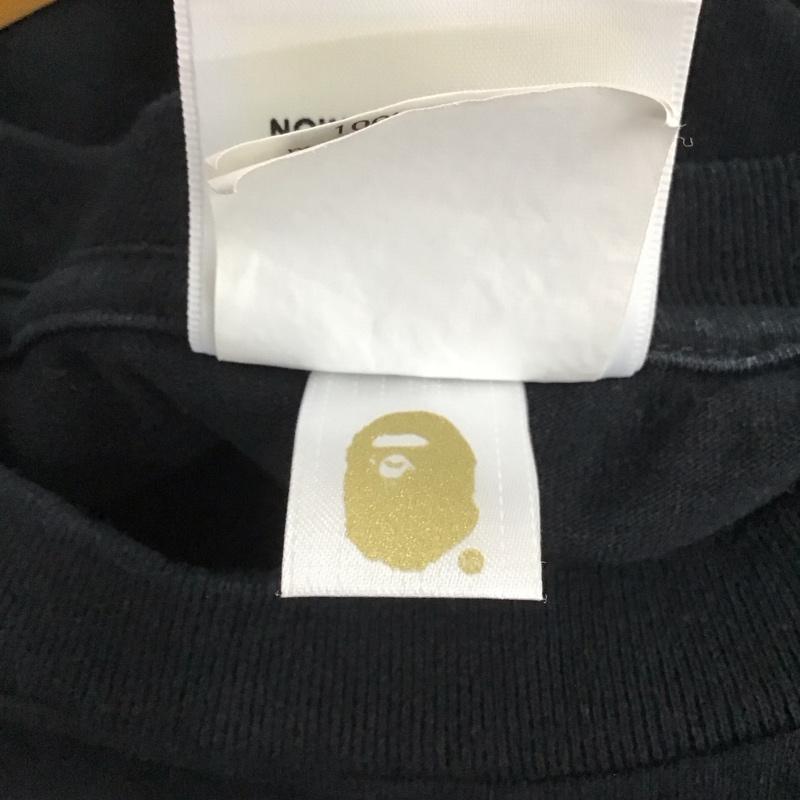 ベイプ BAPE Tシャツ 半袖 半袖カットソー プリントTシャツ クルーネックカットソー XL ロゴ、文字 黒 / ブラック / メンズ USED 古着 中古 10141416