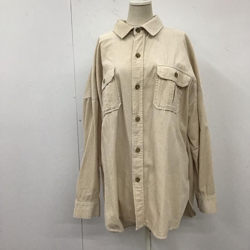 ローリーズファーム LOWRYS FARM シャツ、ブラウス 長袖 コーデュロイ FREE 無地 アイボリー / アイボリー / レディース USED 古着 中古 10121187