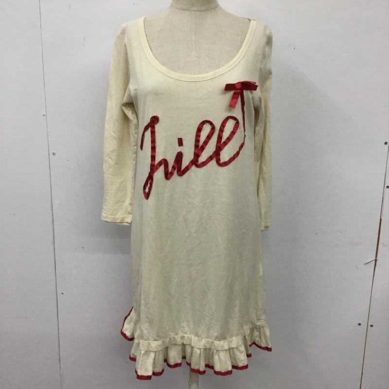 ジルスチュアート JILLSTUART ウェア ウェア 125-162059 ルームウェア 長袖 ワンピース FREE ロゴ、文字 アイボリー / アイボリー / レディース USED 古着 中古 10115347