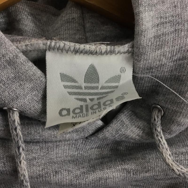 アディダス adidas パーカー 長袖 長袖パーカー プルオーバーパーカー スウェット XL ロゴ、文字 灰 / グレー / メンズ USED 古着 中古 10138966