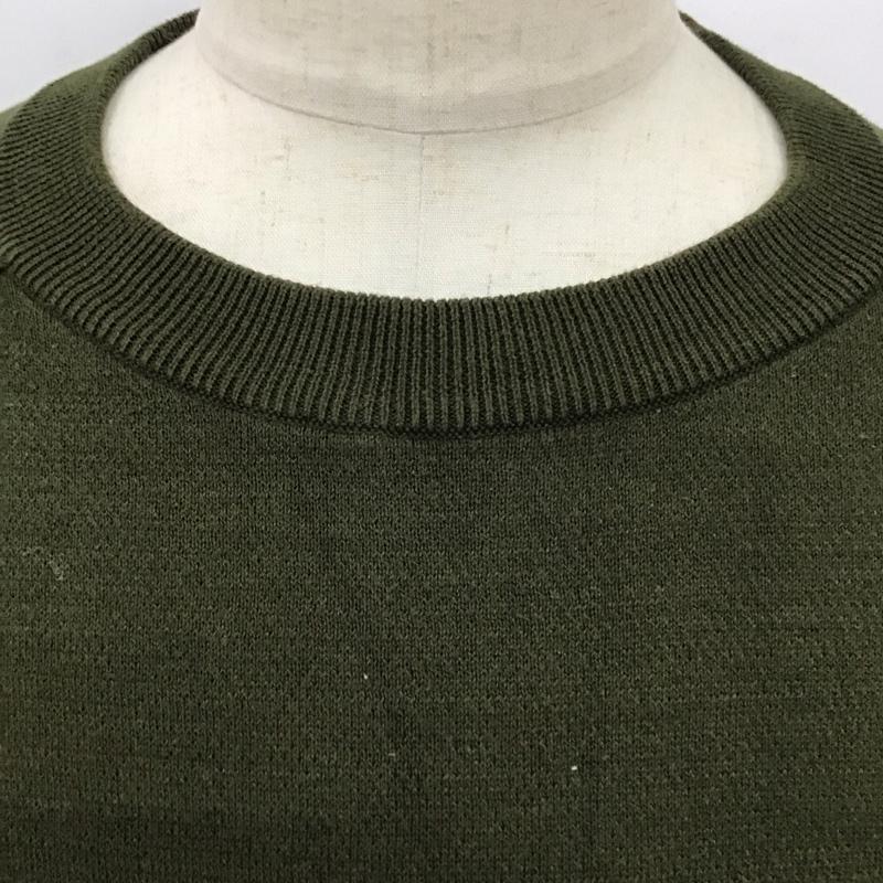 アイテムズ アーバンリサーチ ITEMS URBAN RESEARCH ニット、セーター 長袖 WH76-12Y001 クルーネック 40 無地 カーキ / カーキ / メンズ USED 古着 中古 10118105
