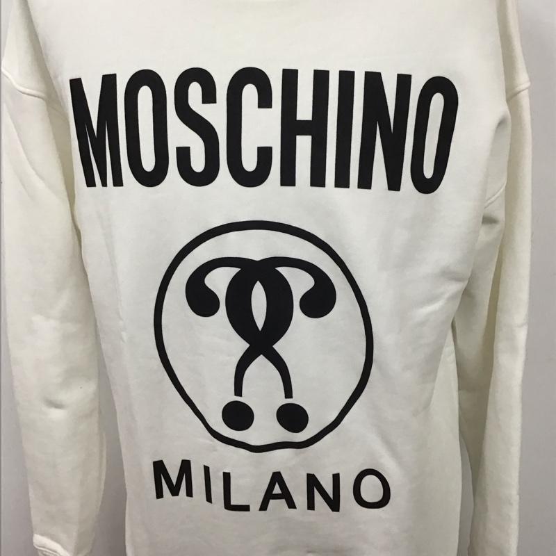 モスキーノ MOSCHINO トレーナー 長袖 192Z A17045227 スウェット ダブル クエスチョンマーク ロゴ、文字 白 / ホワイト / メンズ USED 古着 中古 10111849