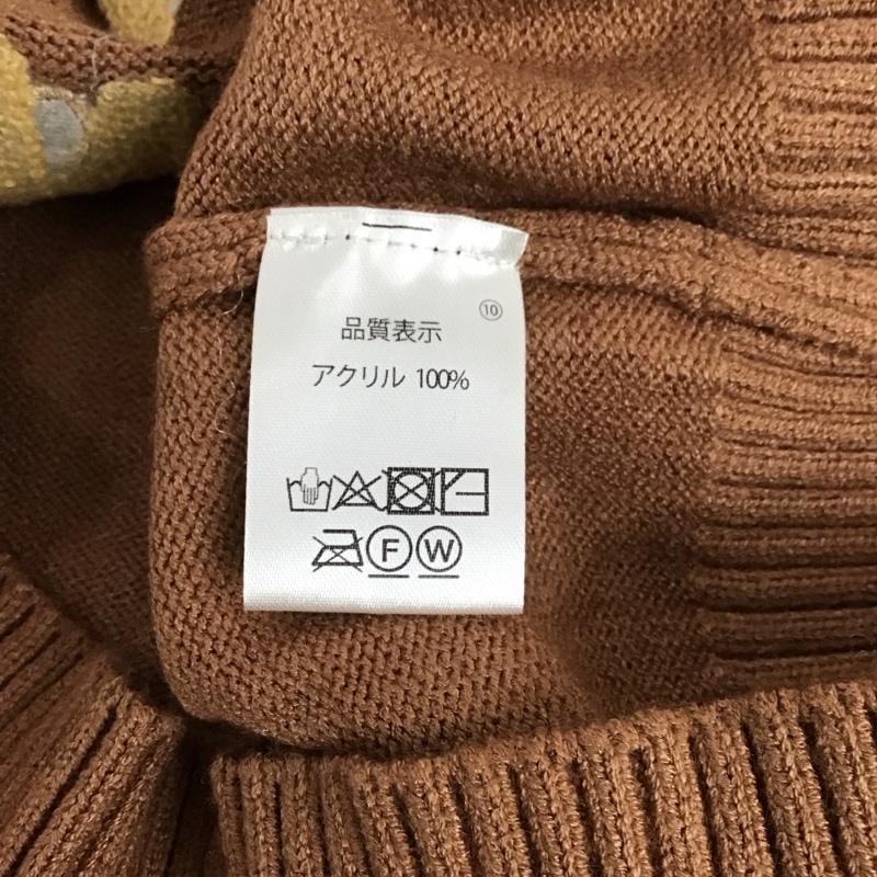 古着 USED ニット、セーター 長袖 長袖ニットカットソー ニット セーター クルーネックニット L ロゴ、文字 茶 / ブラウン / メンズ USED 古着 中古 10123931