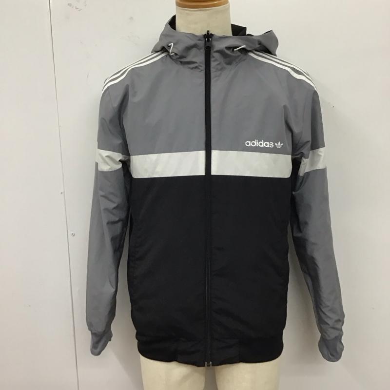アディダスオリジナルス adidas originals ジャケット、上着 ジャケット、ブレザー ジップアップパーカー ナイロンジャケット スポーツウェア アウター ロゴ、文字 黒 / ブラック / メンズ USED 古着 中古 10122089