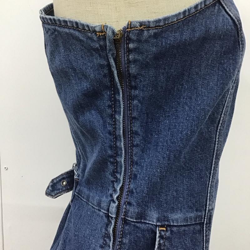 マウジー MOUSSY ワンピース・ドレス・オールインワン ワンピース・ドレス・オールインワン 010DSH12-0260 ワンショルダー デニム オールインワン 2 無地 青 / ブルー / レディース USED 古着 中古 10108604