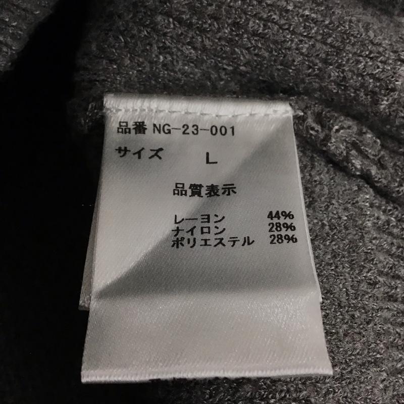 ミズム MEISM ニット、セーター 長袖 長袖ニットカットソー クルーネック セーター L ロゴ、文字 灰 / グレー / レディース USED 古着 中古 10135549