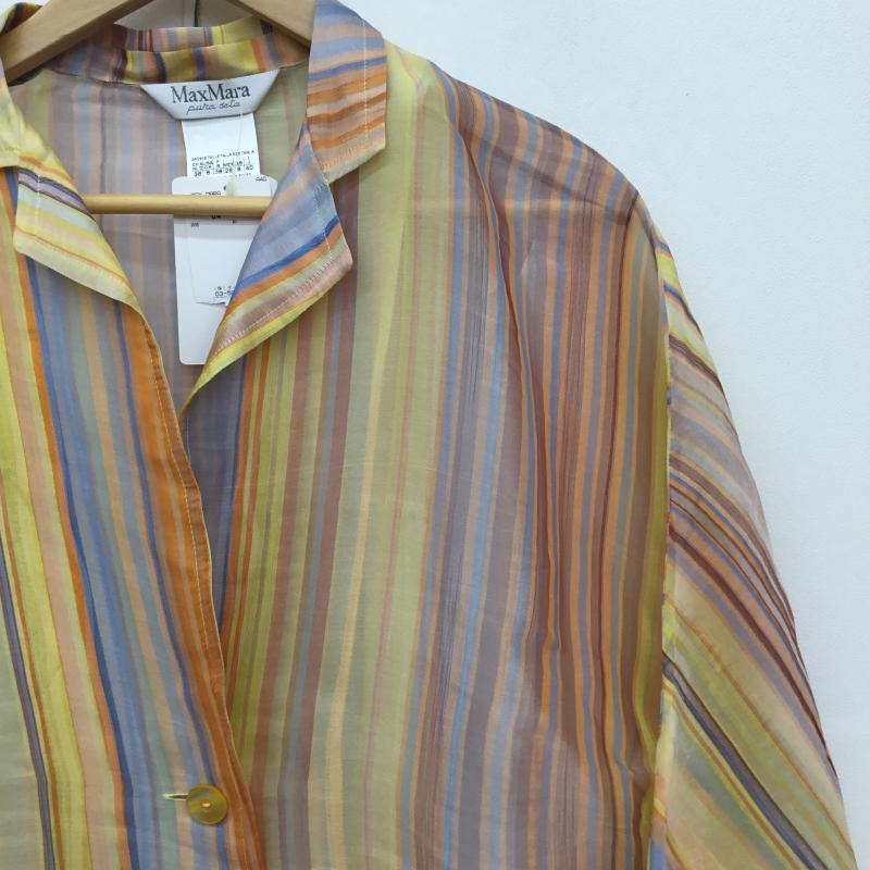 マックスマーラ Max Mara ジャケット、上着 ジャケット、ブレザー 40 総柄 青 / ブルー / X 黄 / イエロー / レディース USED 古着 中古 10128102