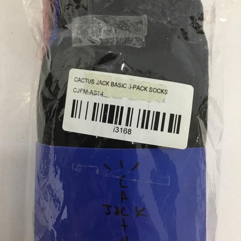 カクタスジャック Cactus Jack ファッション小物 ファッション小物 BASIC 3-PACK SOCKS 靴下 三足セット ロゴ、文字 青 / ブルー / X 黒 / ブラック / X 桃 / ピンク / メンズ USED 古着 中古 10131201