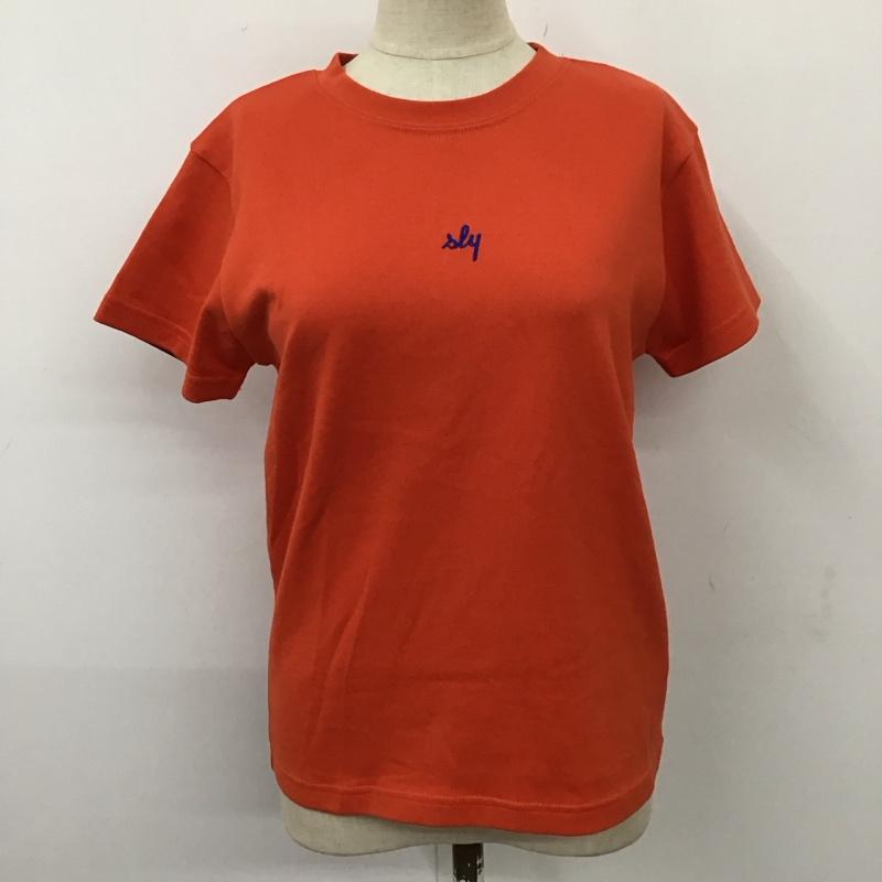 スライ SLY Tシャツ 半袖 030far90-0240 COMPACTSLYLOGOTシャツ 半袖カットソー FREE ロゴ、文字 橙 / オレンジ / レディース USED 古着 中古 10116306