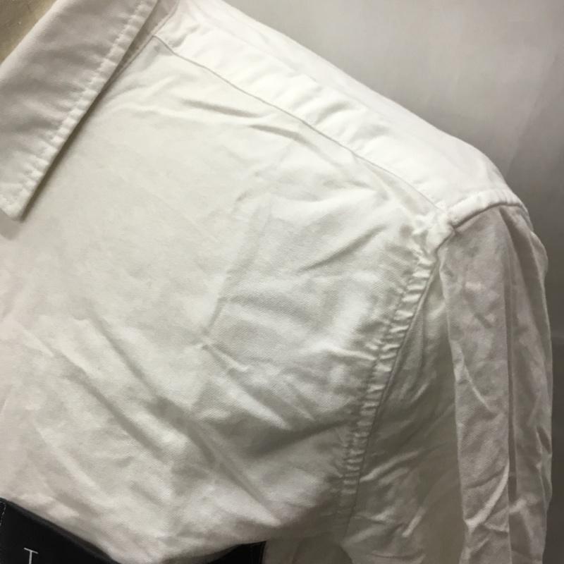 トミーヒルフィガー TOMMY HILFIGER シャツ、ブラウス 長袖 長袖シャツ カラーシャツ ポケットシャツ 長袖カットソー L ロゴ、文字 白 / ホワイト /  メンズ USED 古着 中古 10112450