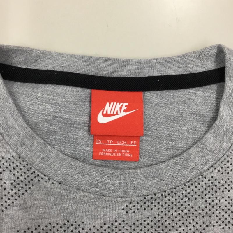 ナイキ NIKE トレーナー 長袖 長袖スウェット 長袖トレーナー リブカットソー 長袖カットソー スポーツウェア XS ロゴ、文字 灰 / グレー / メンズ USED 古着 中古 10116695