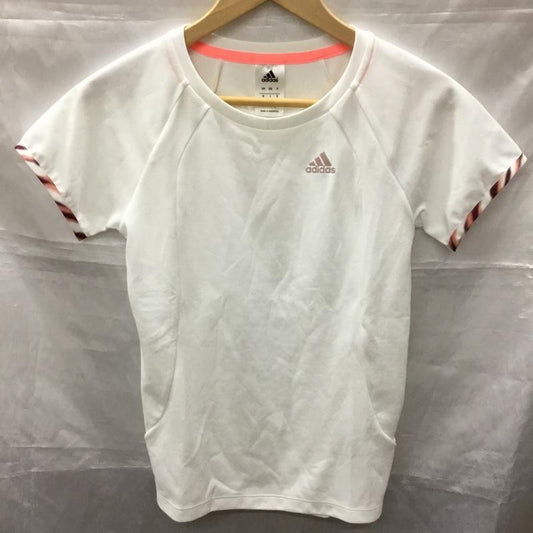 アディダス adidas カットソー 半袖 半袖カットソー プリントTシャツ クルーネックカットソー スポーツウェア S ロゴ、文字 白 / ホワイト /  レディース USED 古着 中古 10113333