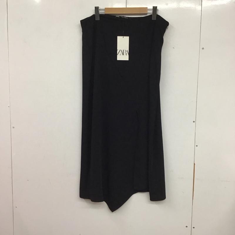 ザラ ZARA スカート ロングスカート ロングスカート フレアスカート カジュアルスカート XL 無地 黒 / ブラック / レディース USED 古着 中古 10135432
