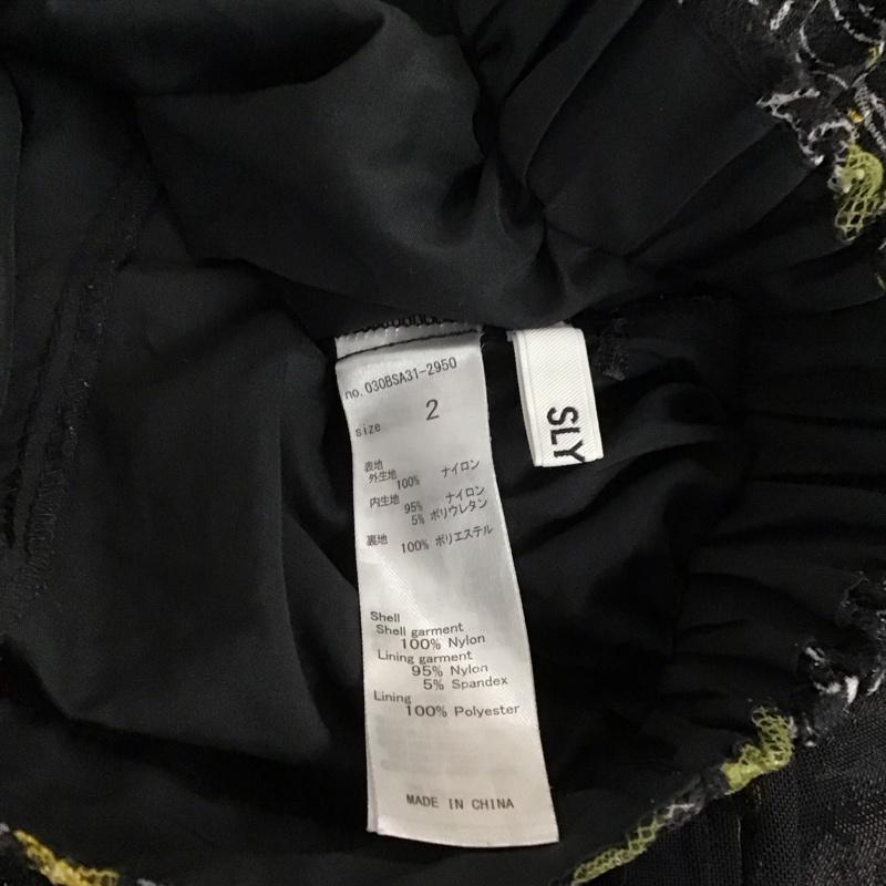 スライ SLY ボトムス ボトムス 030bsa31-2950 PASSIONATE LACE SLIT PT 2 総柄 黒 / ブラック / レディース USED 古着 中古 10150466
