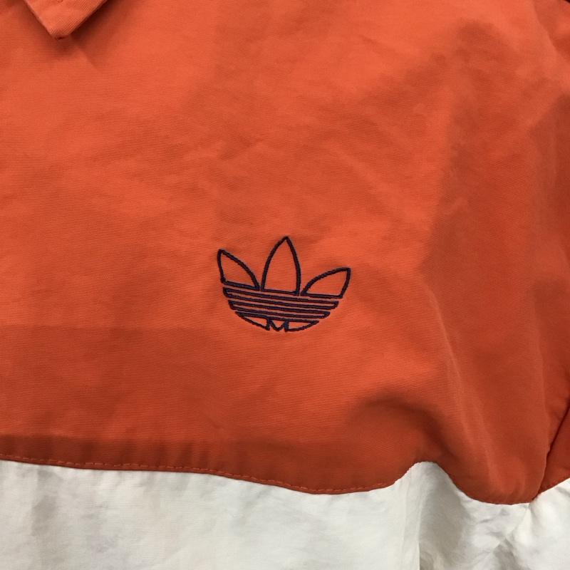 アディダス adidas ジャケット、上着 ジャケット、ブレザー dv3171 コーチジャケット ジップアップジャケット スポーツウェア ロゴ、文字 白 / ホワイト / X 橙 / オレンジ / メンズ USED 古着 中古 10123960