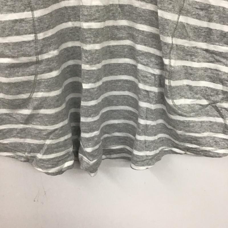ザラ ZARA ワンピース ミニスカート コットン フレンチスリーブ M ボーダー柄 白 / ホワイト / X 灰 / グレー /  レディース USED 古着 中古 10133721