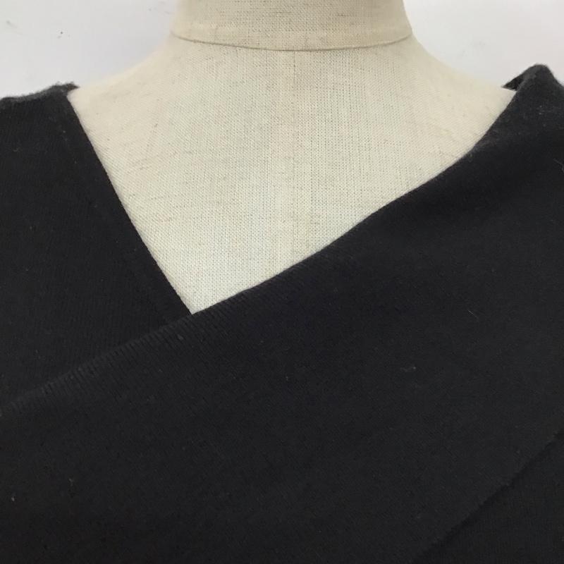 アズールバイマウジー AZUL BY MOUSSY カットソー 七分袖 250EAC70-380H ASYMMETRY CROSS KNIT TOPS M 無地 黒 / ブラック / レディース USED 古着 中古 10117700